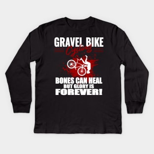 Gravel Bike Cycling, Racing, Mountainbike, Gravel Bike Kids Long Sleeve T-Shirt